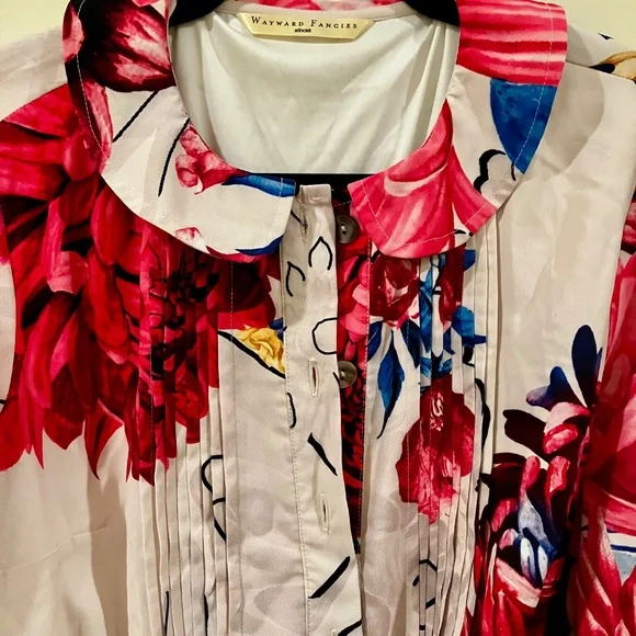 Wayward Fancies Bracelet Sleeve Floral Print Crepe Dress M - Picture 6 of 8